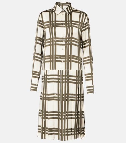 Abito chemisier Ribbon Check in seta - Burberry - Modalova