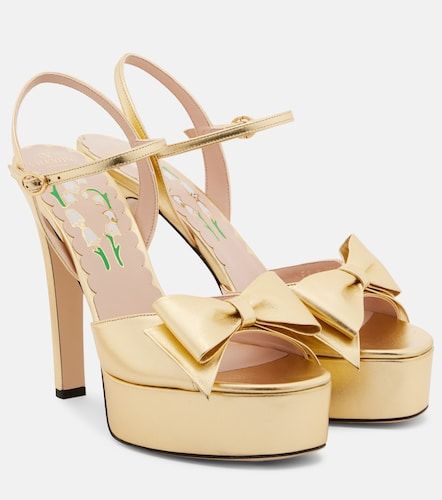 Bowow metallic leather platform sandals - Valentino Garavani - Modalova
