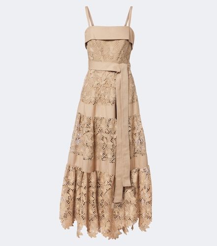 Abito lungo in macramè a balze - Elie Saab - Modalova