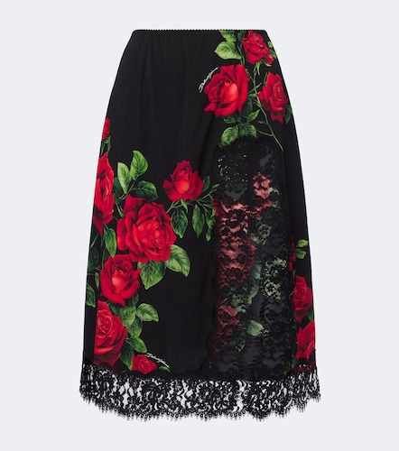 Midirock aus einem Seidengemisch mit Spitze - Dolce&Gabbana - Modalova