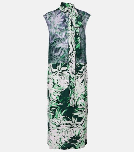 Printed tie-neck midi dress - Dries Van Noten - Modalova