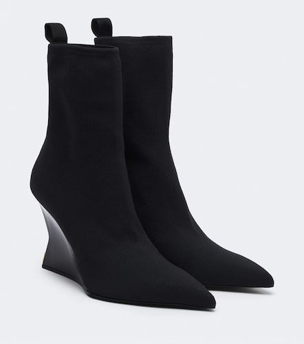 Ankle Boots aus Strick mit Keilabsatz - Balmain - Modalova
