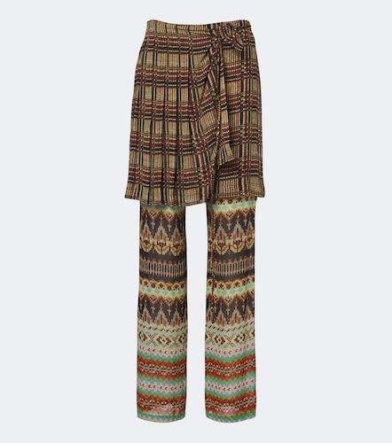 Printed layered wide-leg pants - Dries Van Noten - Modalova