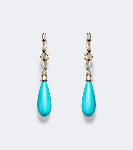 Pendientes de oro de 18 ct con diamantes y turquesas - Suzanne Kalan - Modalova
