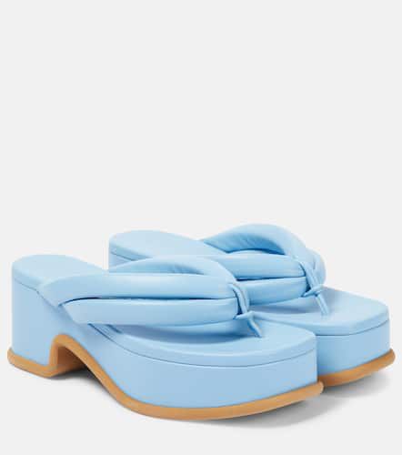 Leather platform thong sandals - Dries Van Noten - Modalova