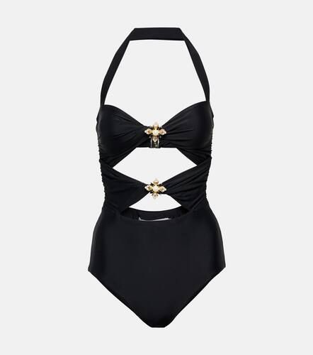 Embellished halterneck swimsuit - Self-Portrait - Modalova