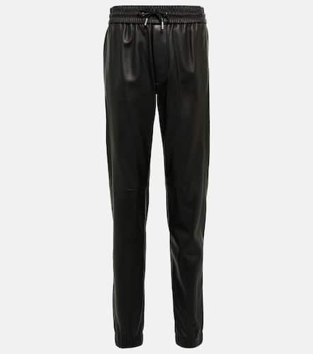 High-rise leather drawstring pants - Saint Laurent - Modalova