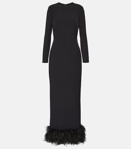 Feather-trimmed crÃªpe gown - Safiyaa - Modalova