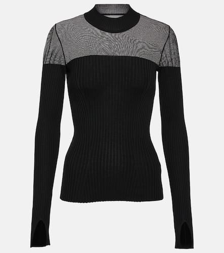 Contoured Ribs mesh-trimmed virgin wool top - Wolford - Modalova