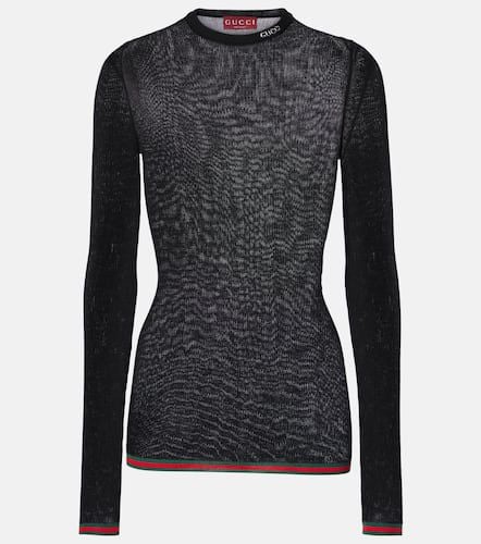 Ribbed-knit cashmere and silk top - Gucci - Modalova