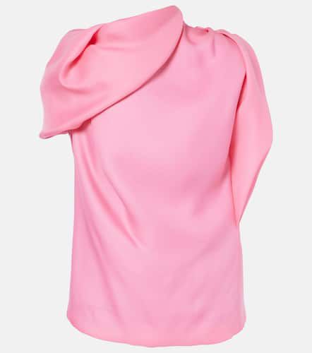 Draped silk satin top - Dries Van Noten - Modalova