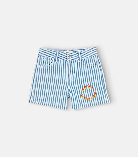Shorts de algodón a rayas con logo - Bobo Choses - Modalova