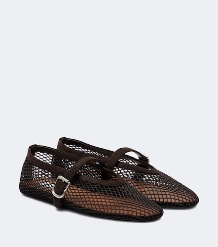 Suede-trimmed mesh ballet flats - Alaia - Modalova