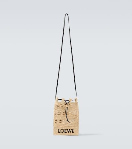 Bolso al hombro de rafia con logo - Loewe - Modalova