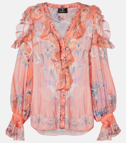 Etro Printed ruffled silk blouse - Etro - Modalova