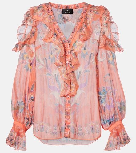 Etro Printed ruffled silk blouse - Etro - Modalova