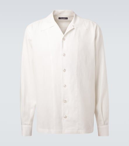 Camisa bowling de lona de lino - Dolce&Gabbana - Modalova