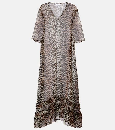 Vestido midi de chifón transparente - Ganni - Modalova