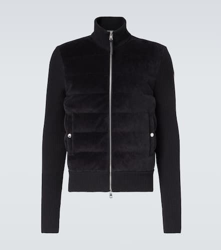 Down-paneled virgin wool jersey cardigan - Moncler - Modalova