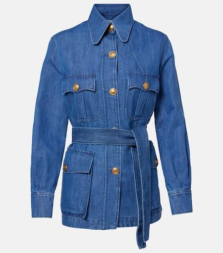 Chaqueta en denim con cinturón - Valentino - Modalova