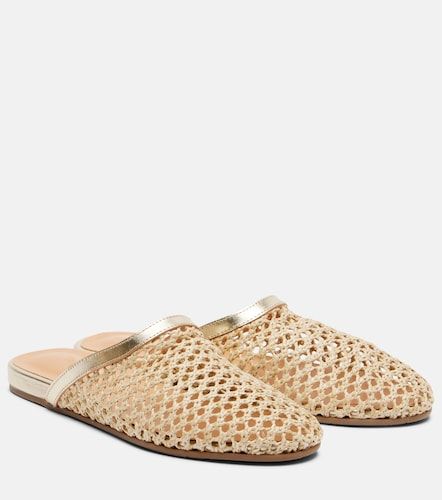 Leather-trimmed raffia mules - Ancient Greek Sandals - Modalova