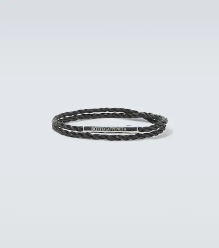 Leather sterling silver bracelet - Bottega Veneta - Modalova