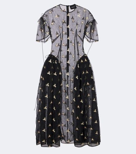 Vestido midi de tul bordado - Simone Rocha - Modalova