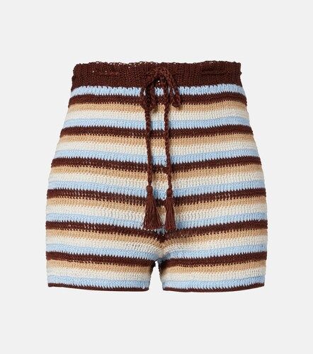 Shorts de croché de algodón a rayas - Anna Kosturova - Modalova