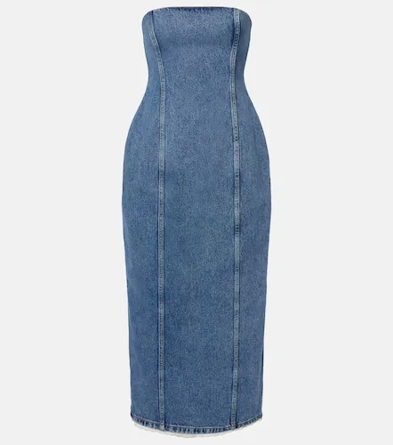 Strapless denim bustier dress - Magda Butrym - Modalova
