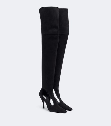 Alaïa Stivali cuissardes cut-out con suede - Alaia - Modalova