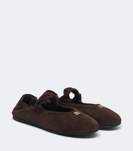 Ruches suede Mary Jane flats - Miu Miu - Modalova