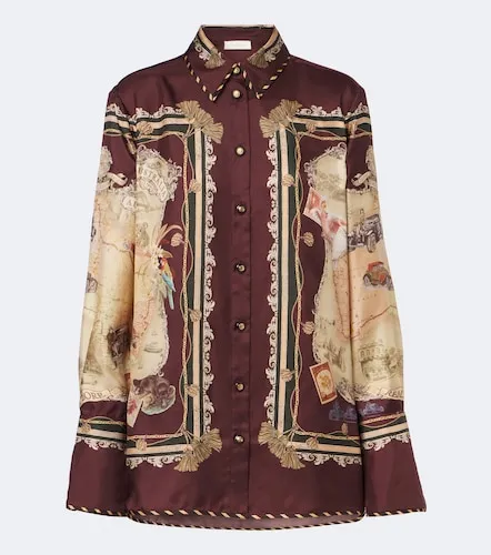 Camisa Valiant de sarga de seda estampada - Zimmermann - Modalova