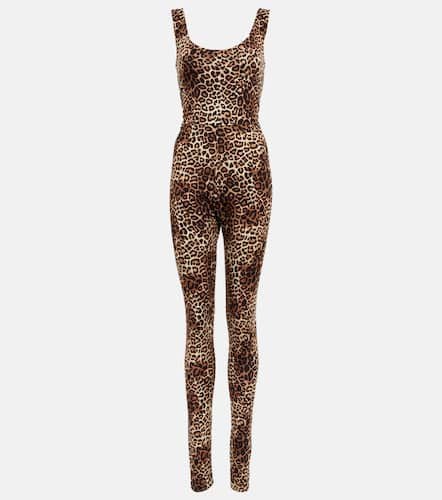 Jumpsuit in jersey con stampa leopardata - Alexandre Vauthier - Modalova