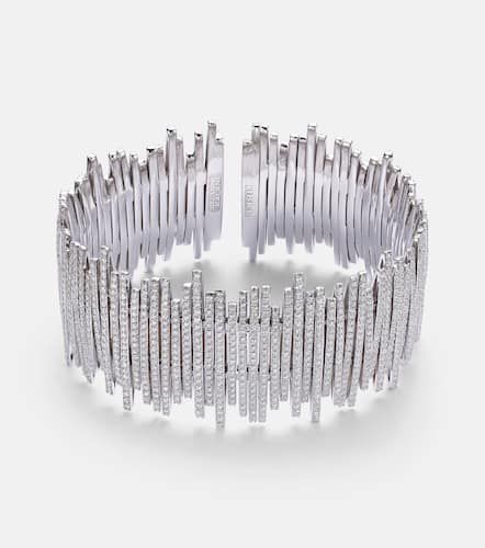 Classic 18kt white gold bangle with diamonds - Suzanne Kalan - Modalova