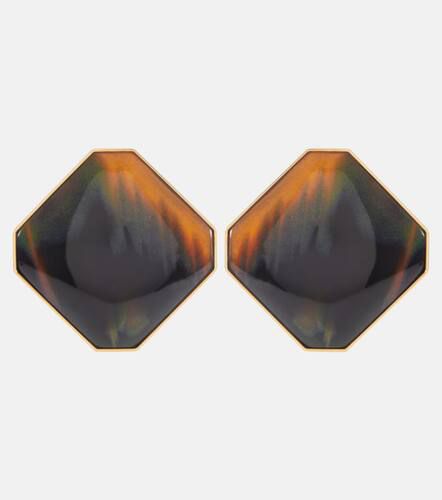 Octagon embellished clip-on earrings - Saint Laurent - Modalova