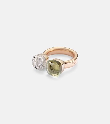 Anello Nudo in rosa e bianco 18kt con prasiolite e diamanti - Pomellato - Modalova