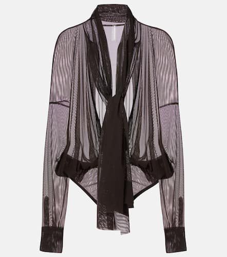 Oversized mesh shirt bodysuit - Norma Kamali - Modalova