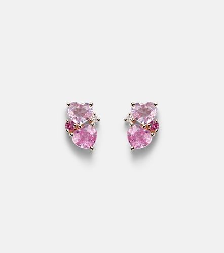 Orecchini in oro 14kt con zaffiri e diamanti - Sydney Evan - Modalova