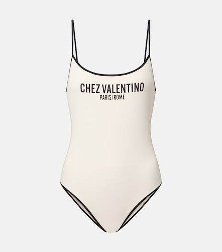 Logo printed pique swimsuit - Valentino - Modalova