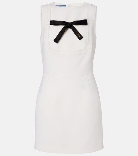 Bow-detail virgin wool minidress - Prada - Modalova