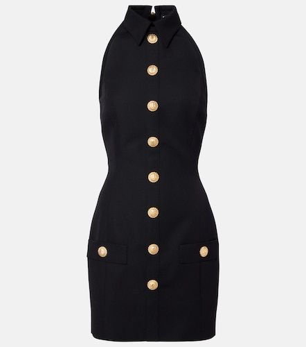 Miniabito in lana con scollo all’americana - Balmain - Modalova