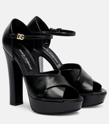 Leather platform sandals - Dolce&Gabbana - Modalova