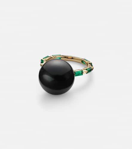 One Of A Kind 18kt ring with pearl and emeralds - Suzanne Kalan - Modalova