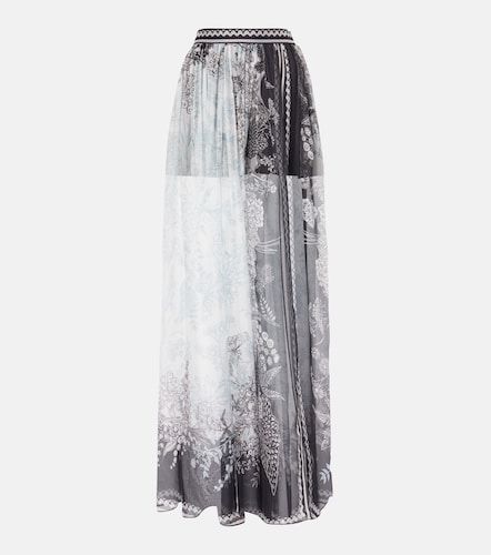 Falda larga de chifón de seda estampada - Elie Saab - Modalova