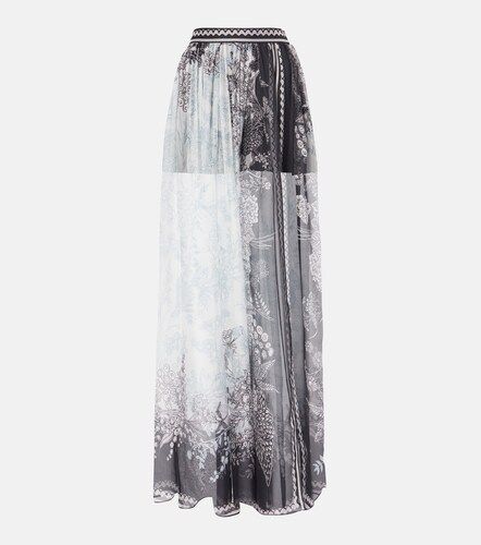 Gonna lunga in chiffon di seta con stampa - Elie Saab - Modalova
