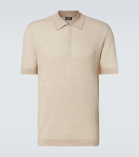 Cotton, linen, and silk polo shirt - Zegna - Modalova