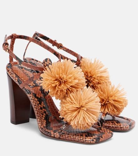 Isolde raffia-trimmed leather sandals - Ulla Johnson - Modalova