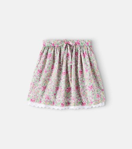 Falda Luna de algodón floral con encaje - La Coqueta - Modalova