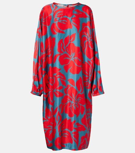 Abito midi in raso con stampa - Dries Van Noten - Modalova