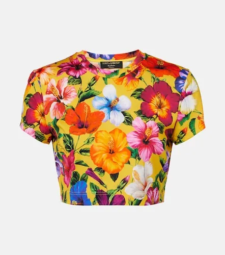 Crop top de algodón floral - Dolce&Gabbana - Modalova